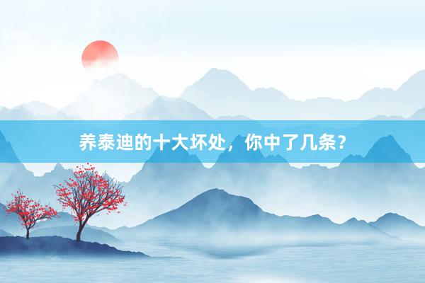 养泰迪的十大坏处，你中了几条？
